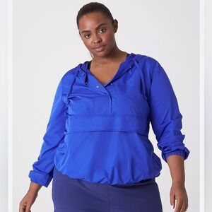 NWT LIVI Snap-Front Woven Windbreaker Pullover
